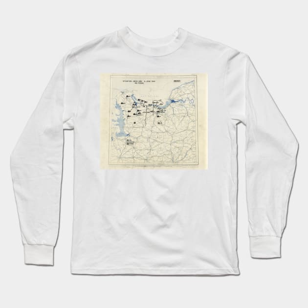 Normandy campaign map, 1944 (C026/8911) Long Sleeve T-Shirt by SciencePhoto